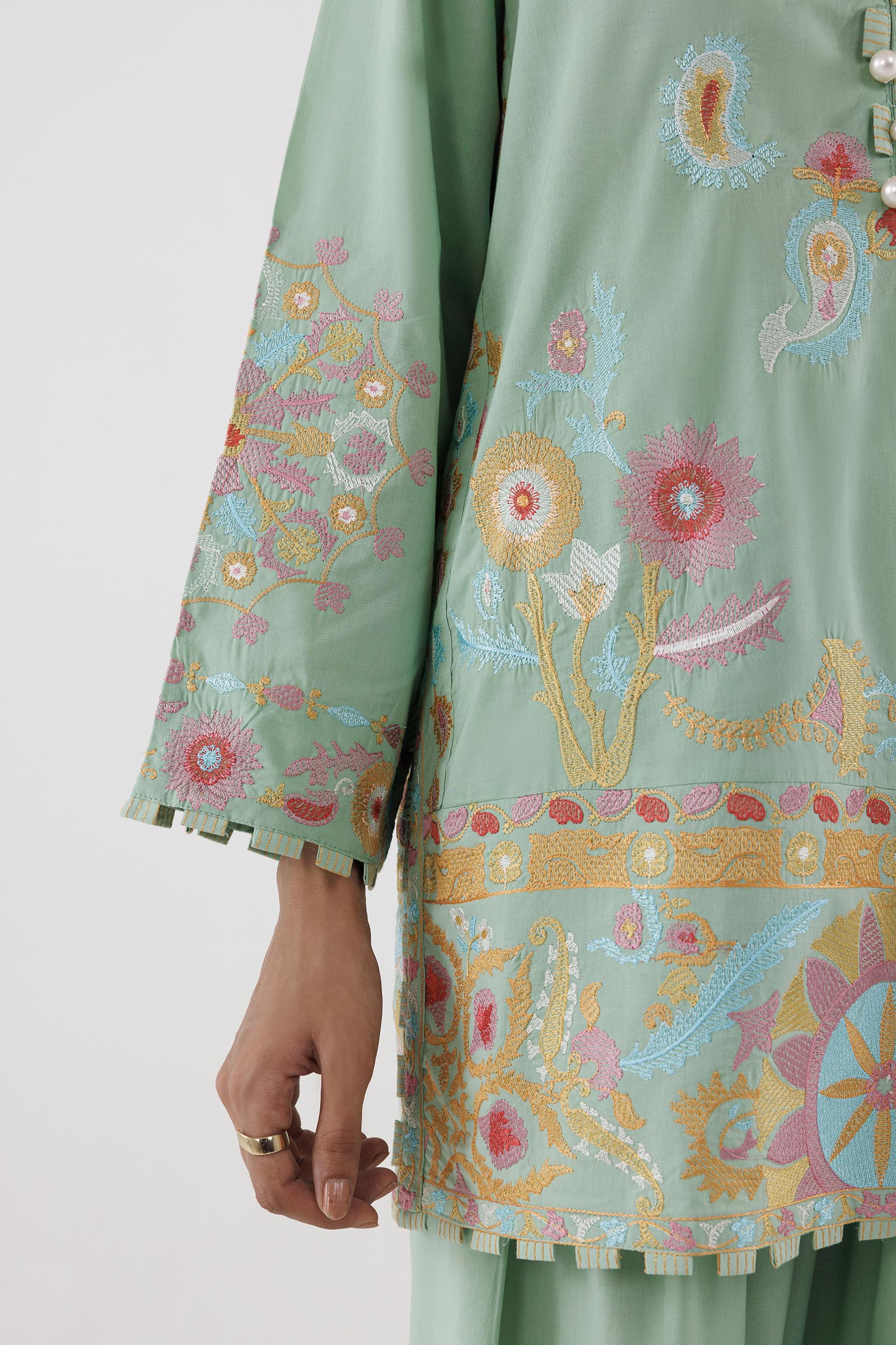 Stitched Embroidered Lawn Suit
