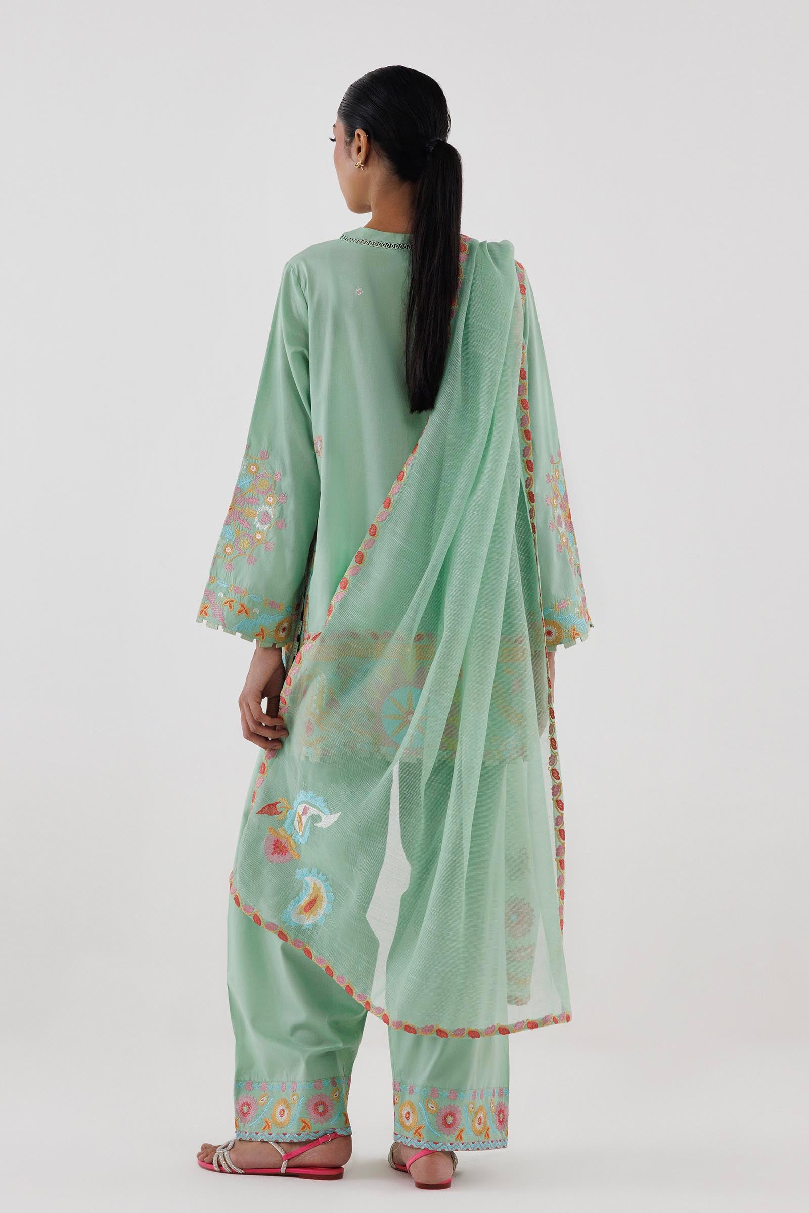 Stitched Embroidered Lawn Suit