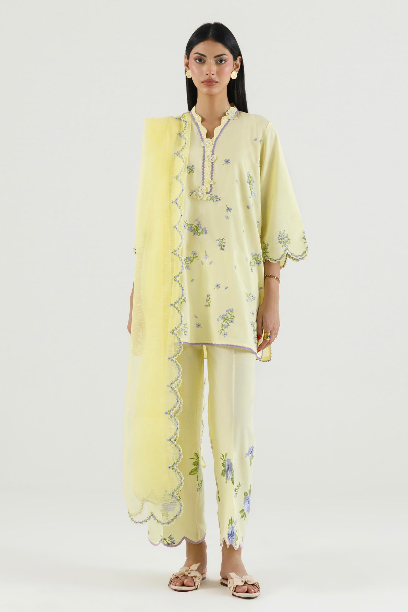 Stitched Embroidered Lawn Suit Main image