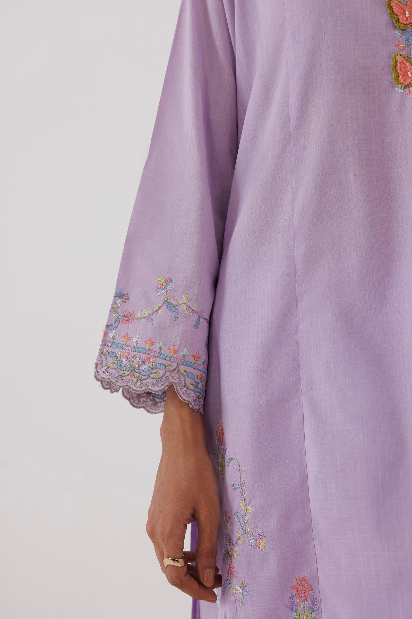 Stitched Embroidered Lawn Shirt+ Culotte