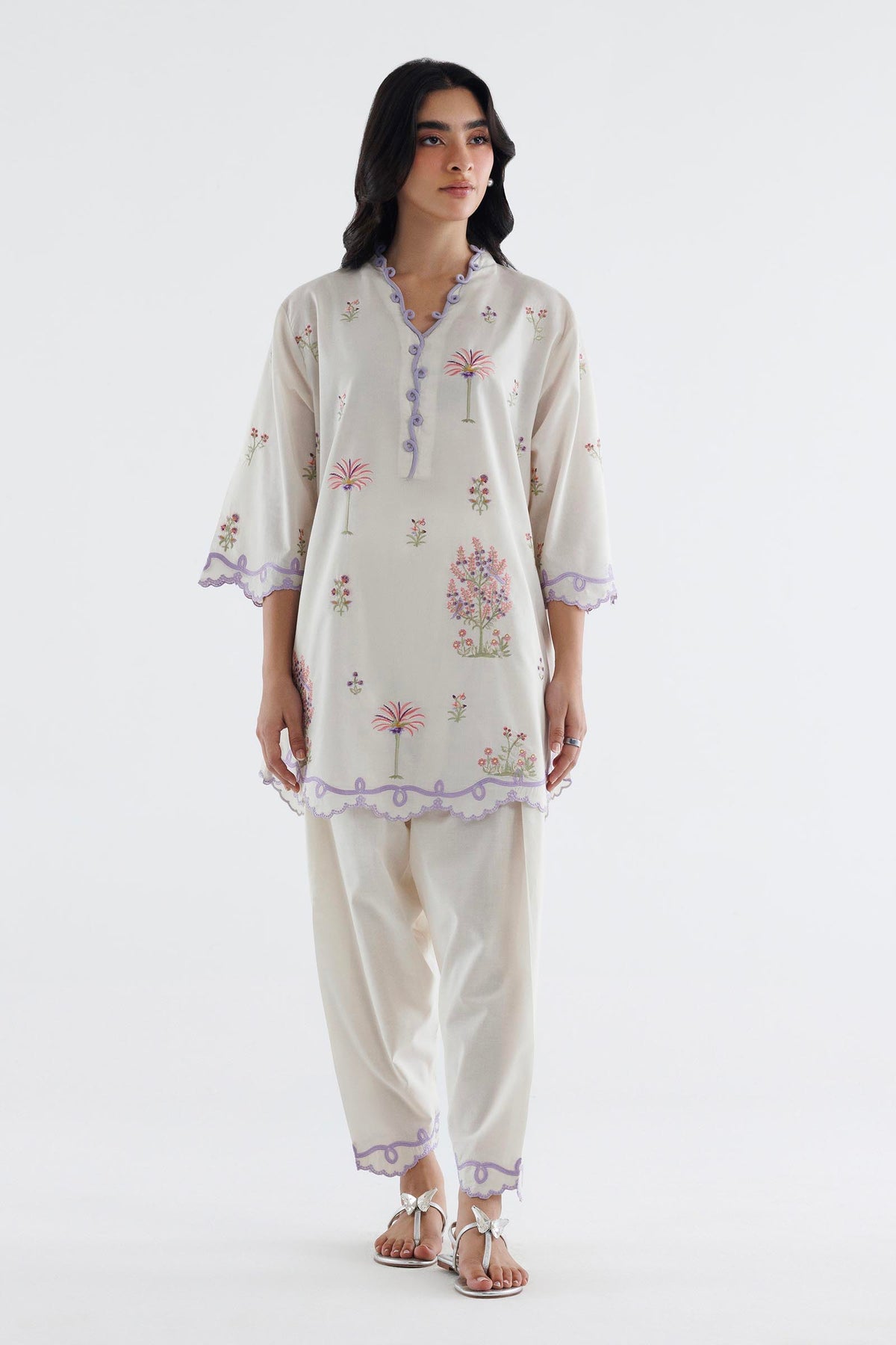Stitched Embroidered Lawn Shirt+ Shalwar Main image