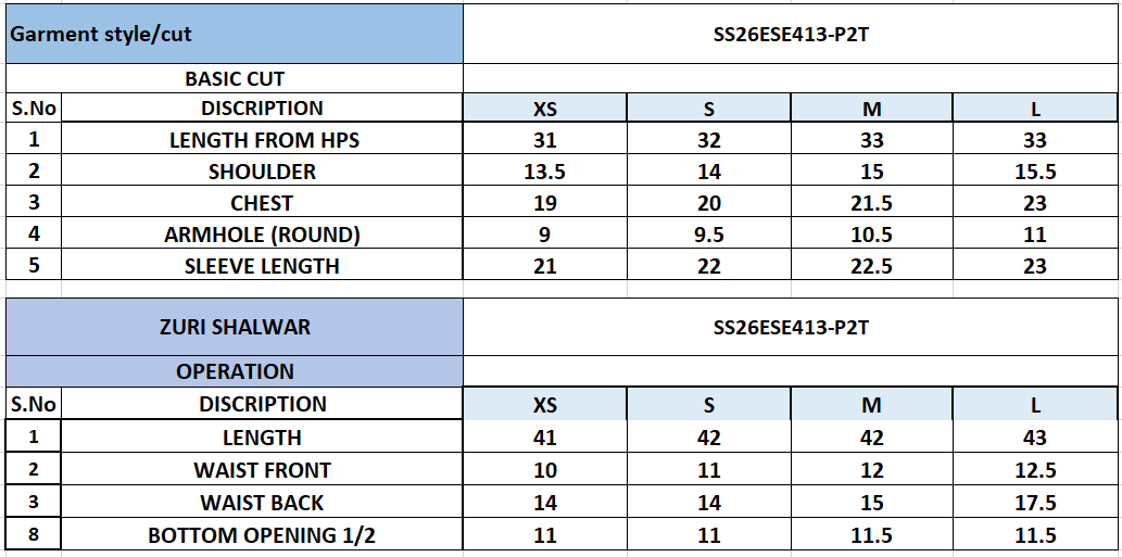 Size Chart