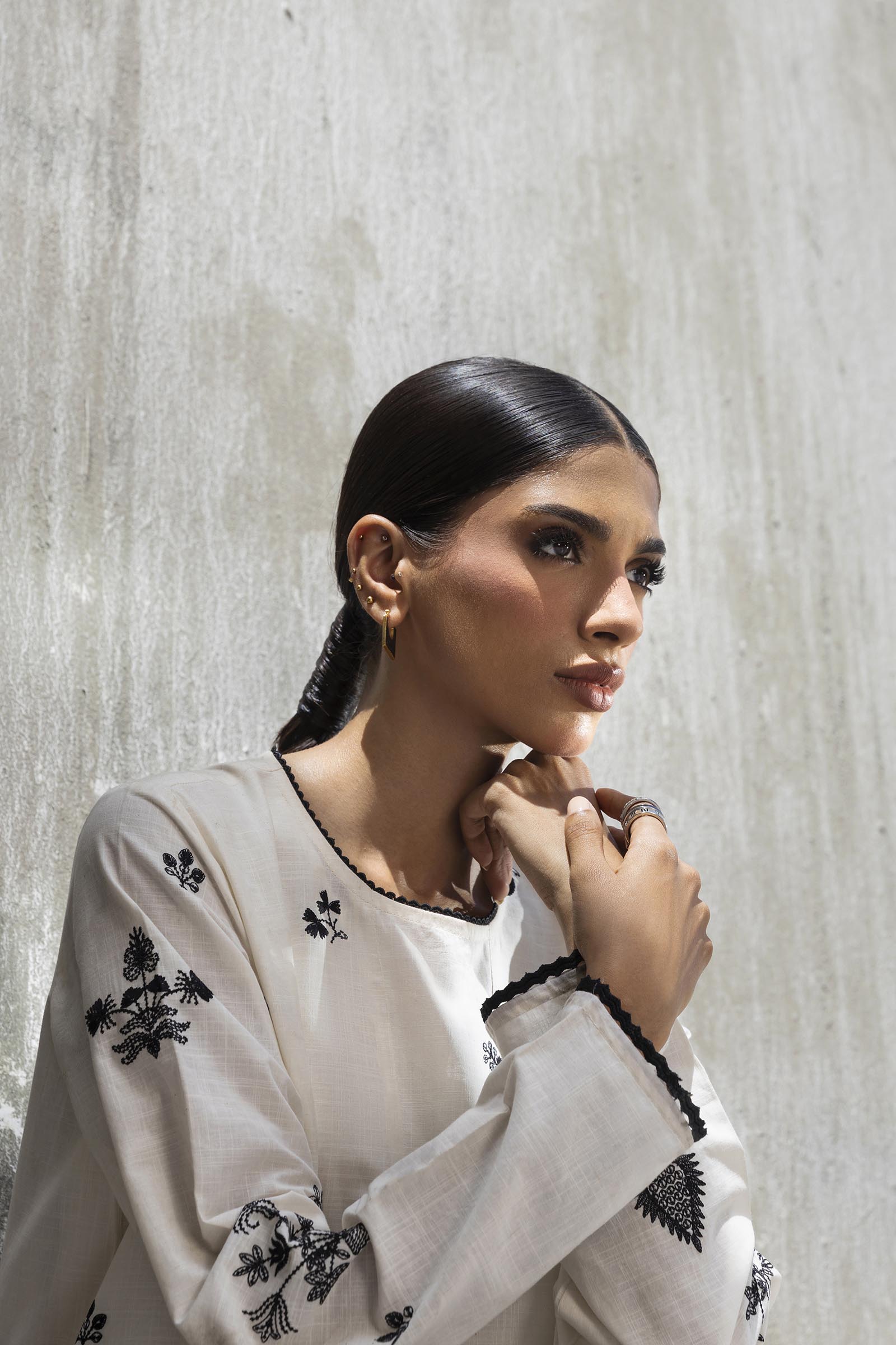 Stitched Embroidered Lawn Shirt+ Culotte