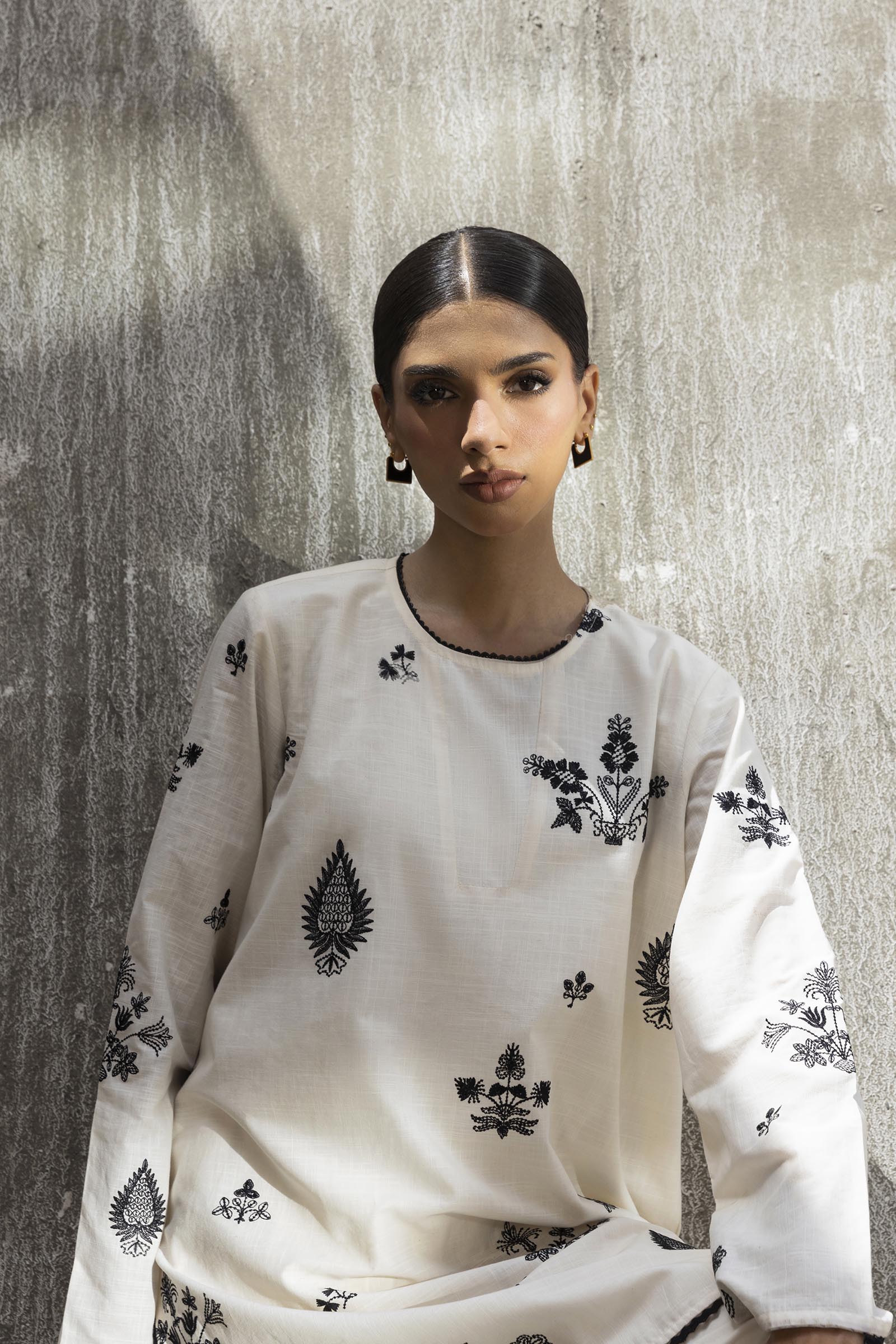Stitched Embroidered Lawn Shirt+ Culotte