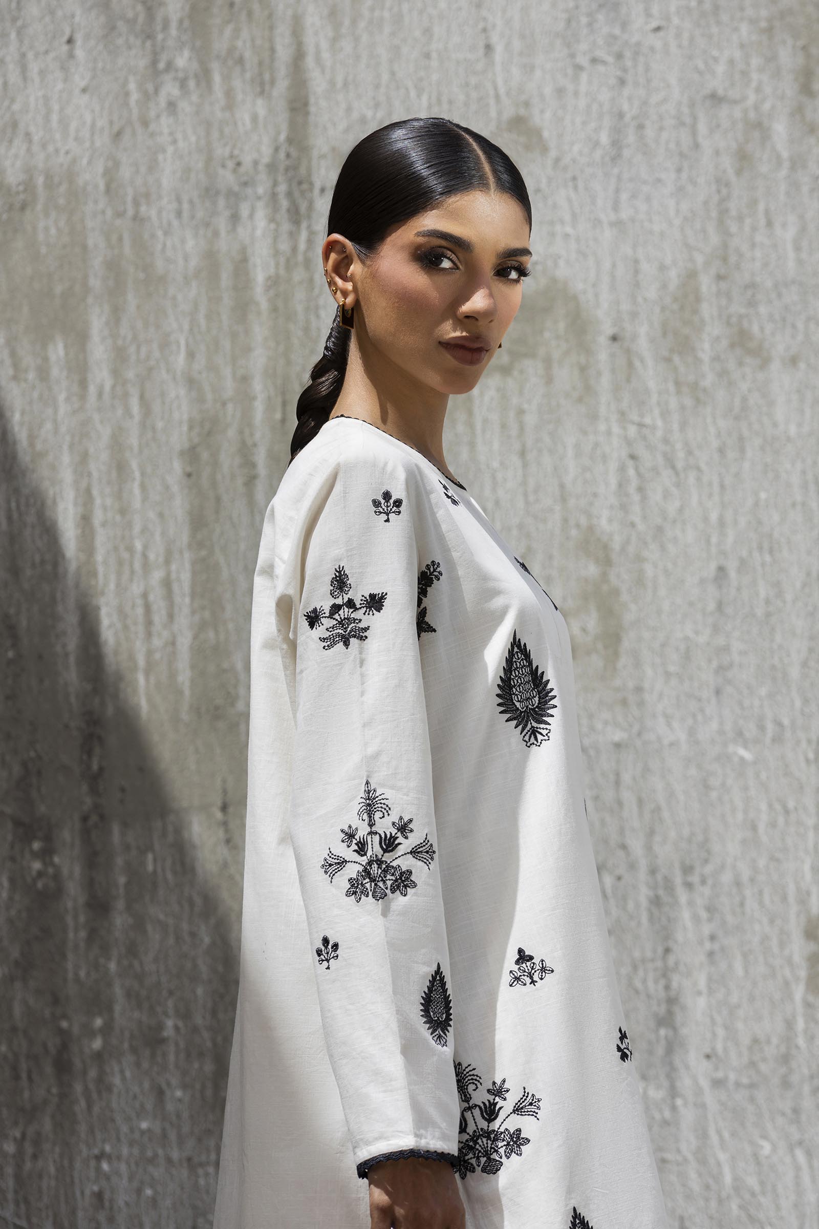 Stitched Embroidered Lawn Shirt+ Culotte