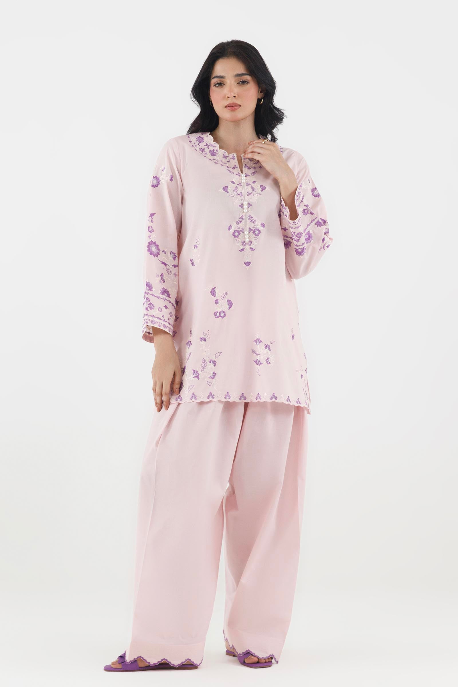 Stitched Embroidered Lawn Shirt+ Shalwar