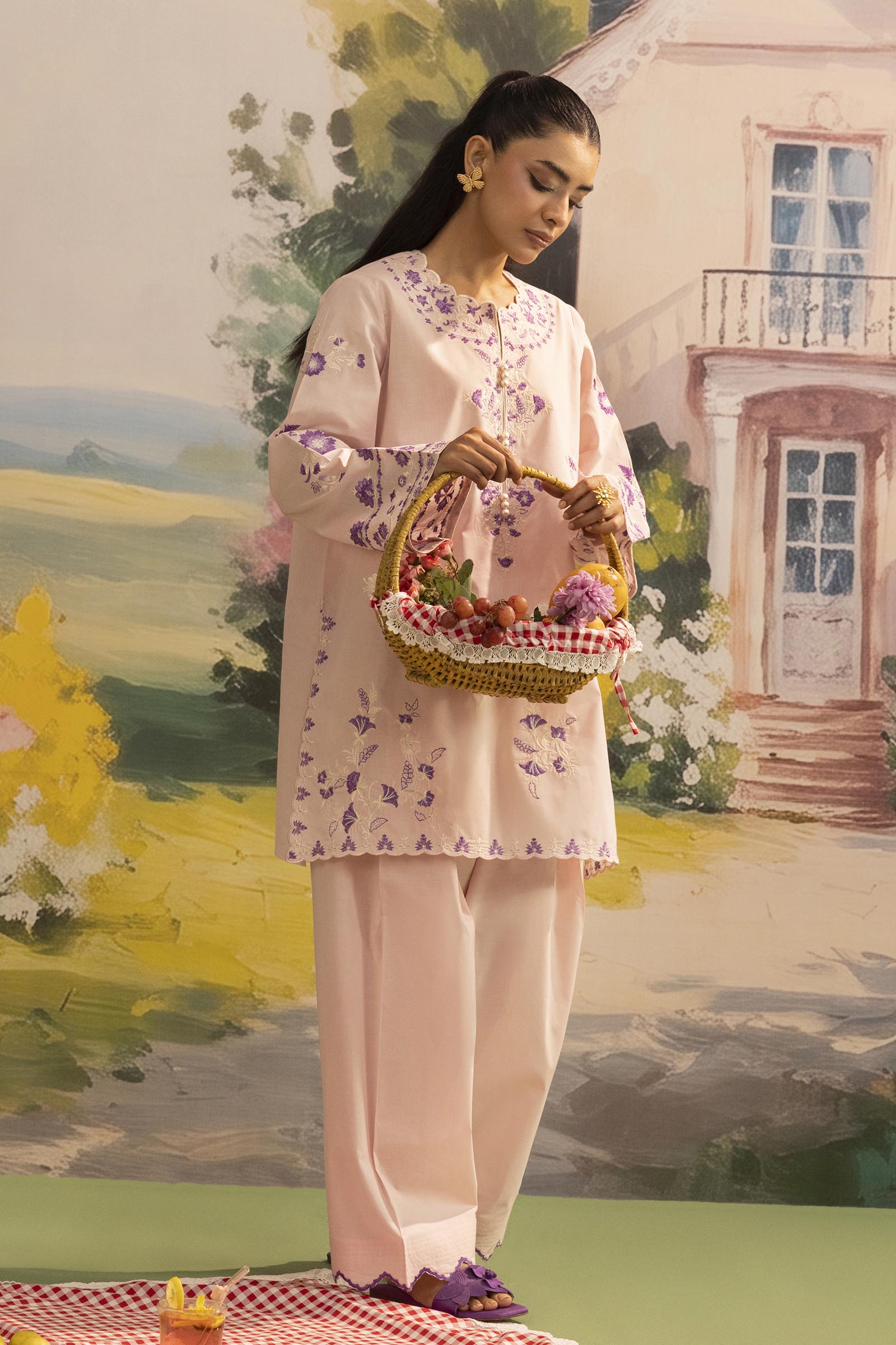 Stitched Embroidered Lawn Shirt+ Shalwar