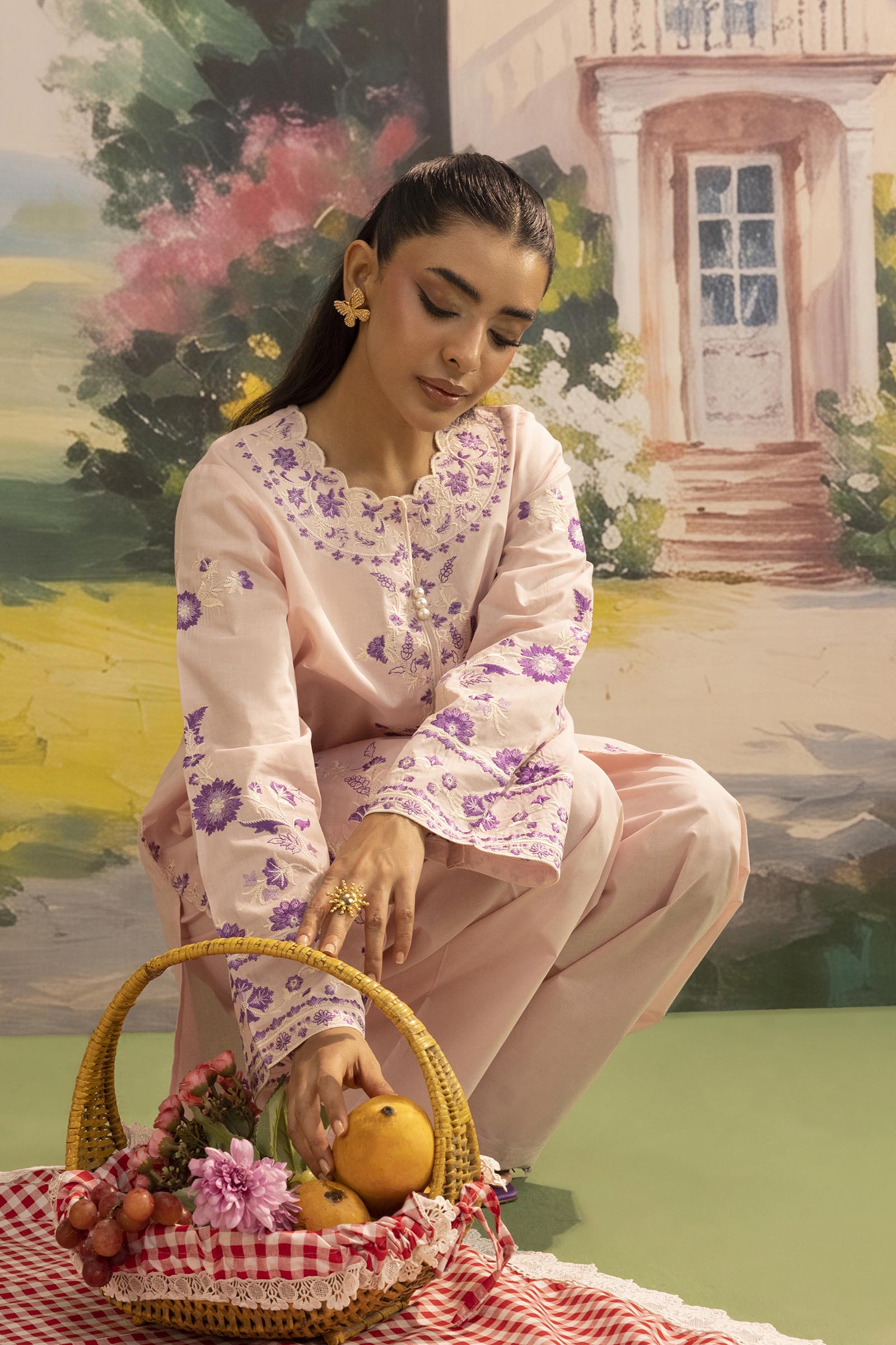 Stitched Embroidered Lawn Shirt+ Shalwar