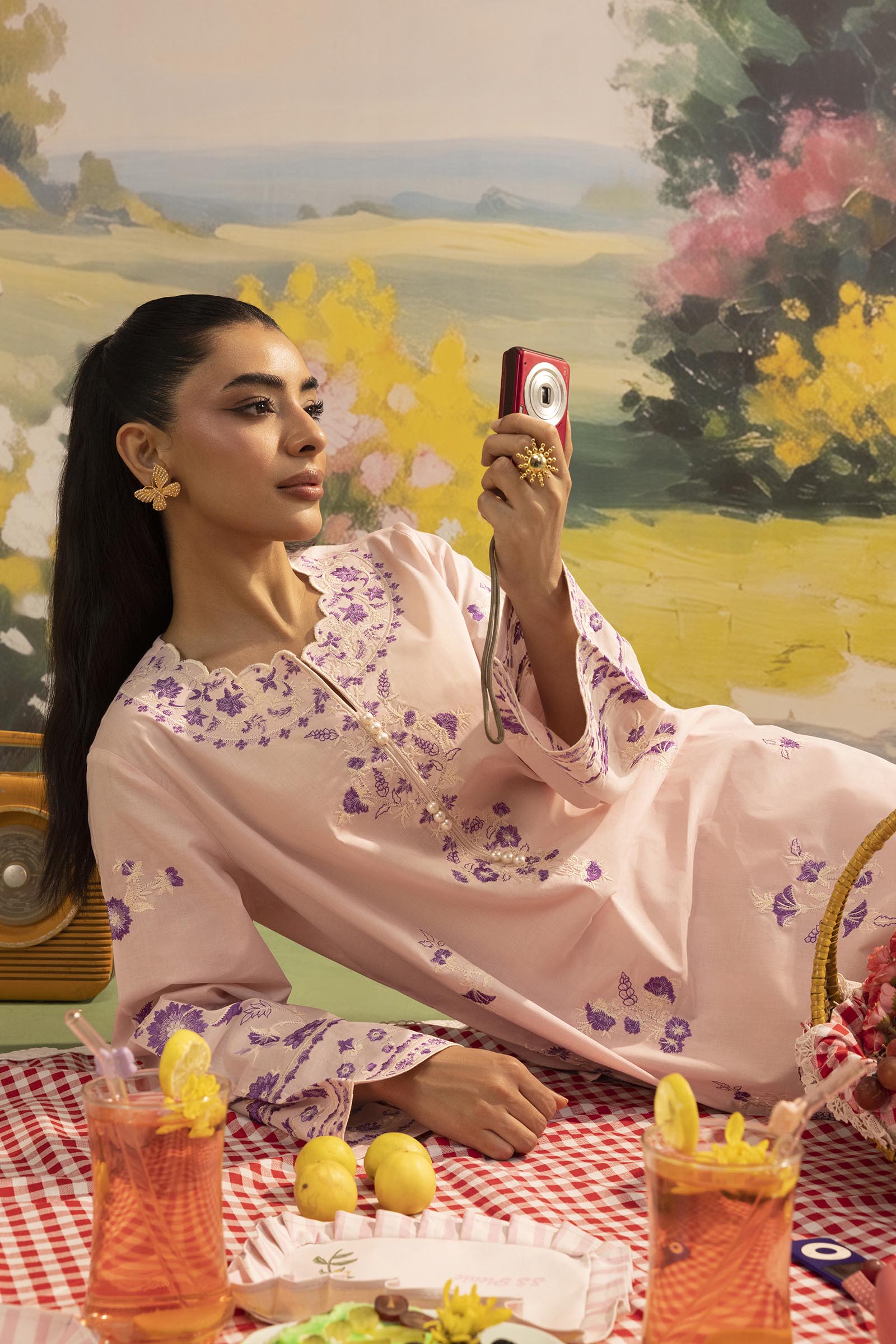 Stitched Embroidered Lawn Shirt+ Shalwar