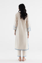 Stitched Embroidered Slub Lawn Shirt+ Culotte