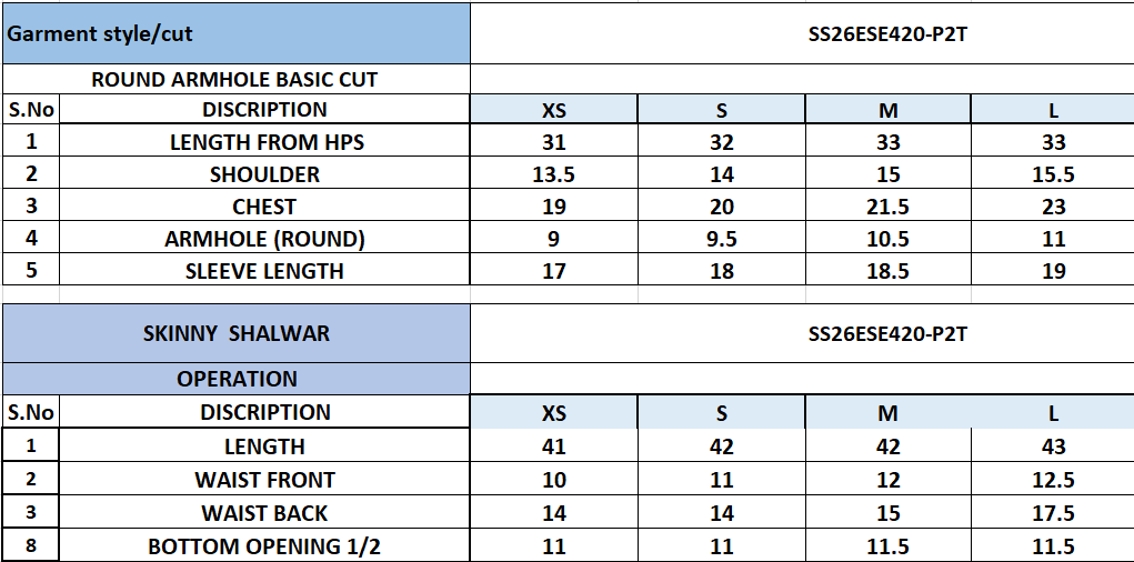 Size Chart