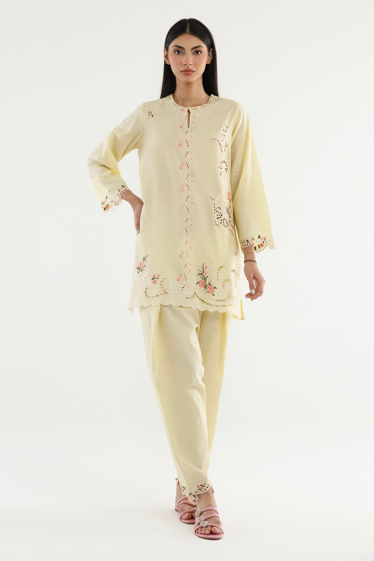 Stitched Embroidered Lawn Shirt+ Shalwar Main image
