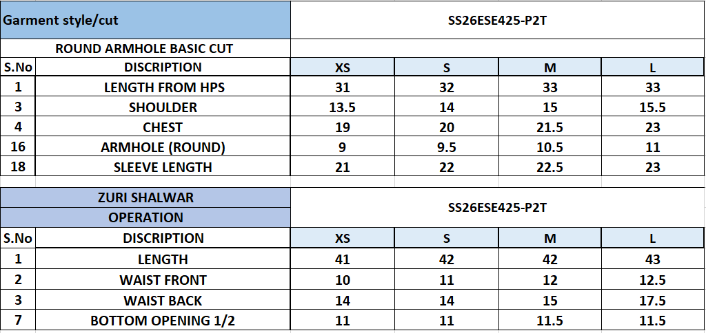 Size Chart