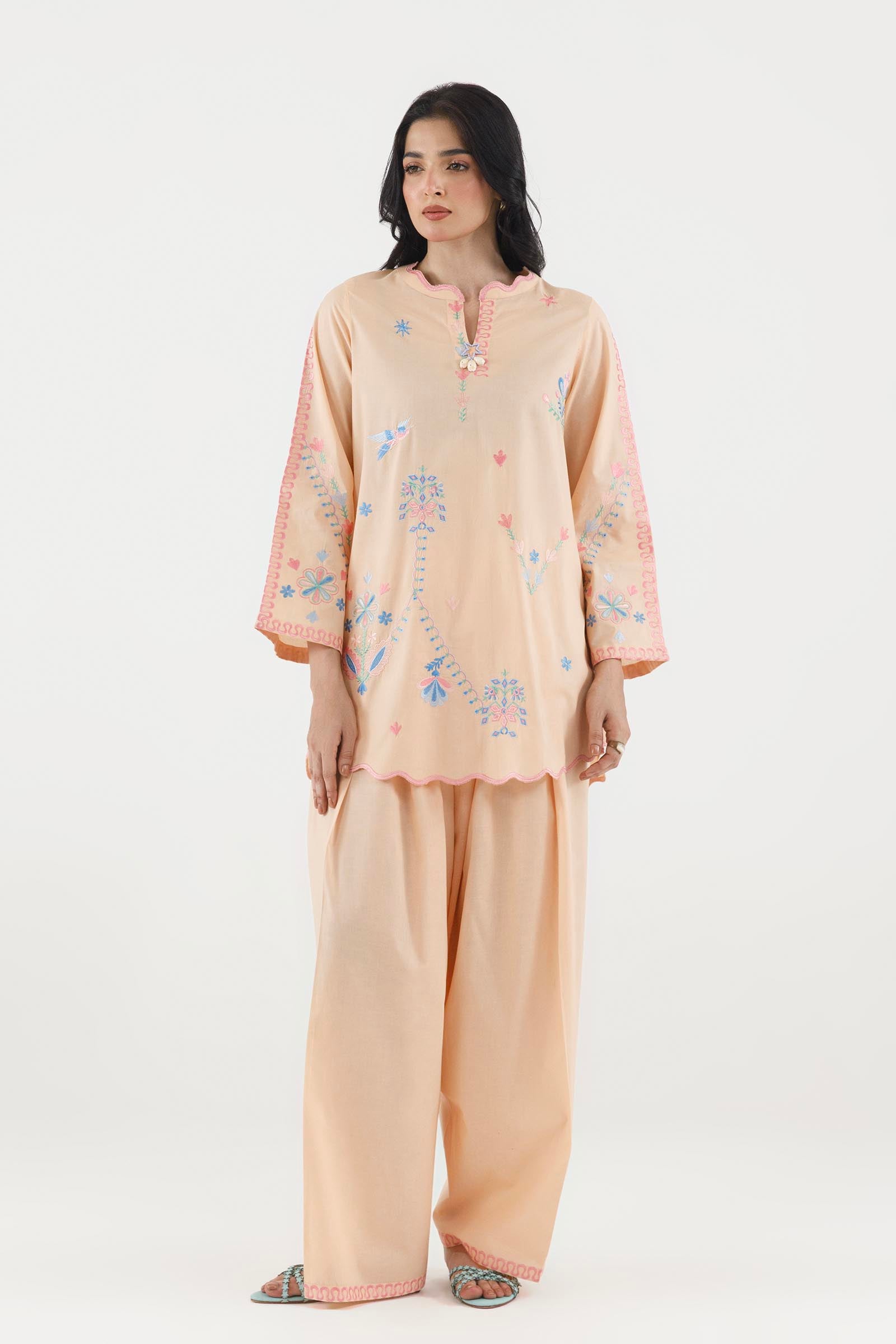 Stitched Embroidered Lawn Shirt+ Shalwar Main image