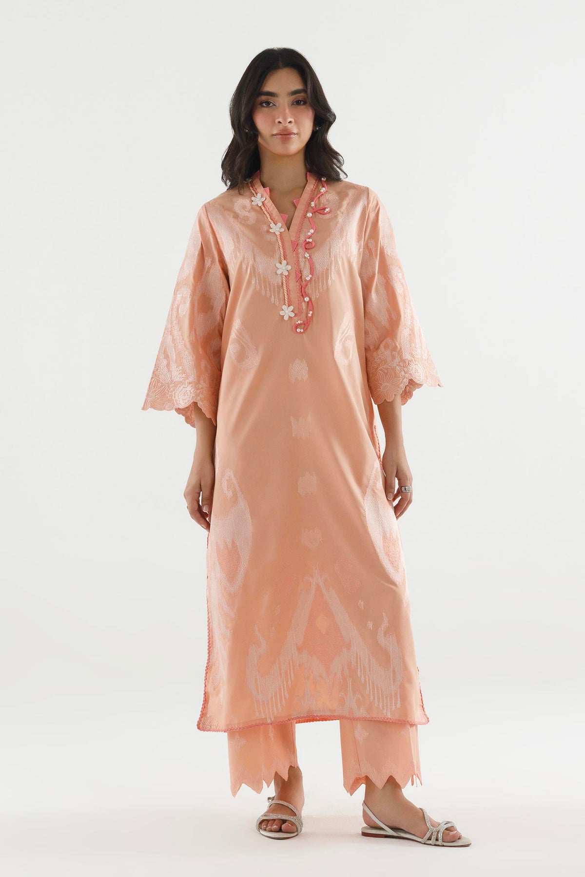 Stitched Embroidered Lawn Shirt+ Culotte