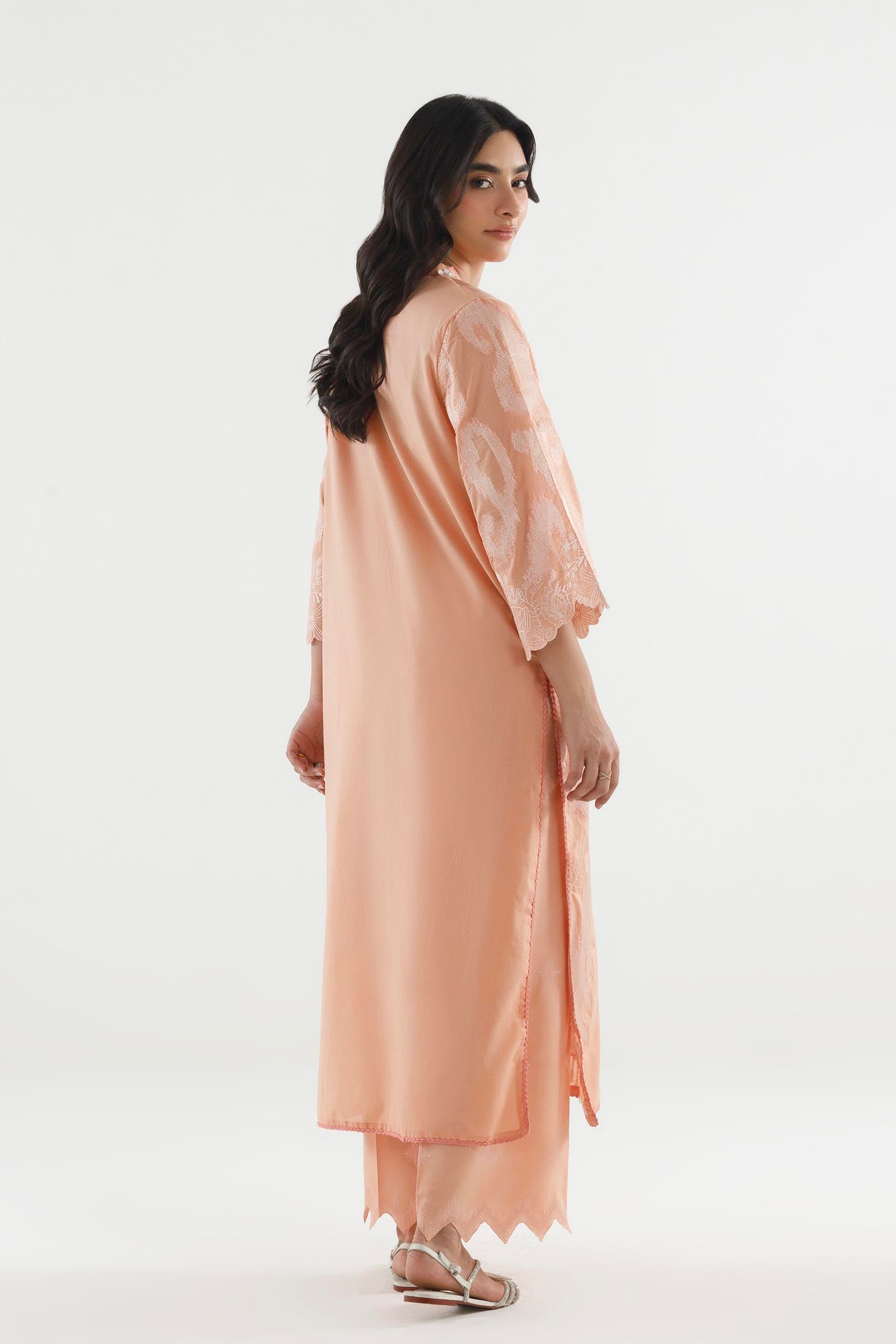 Stitched Embroidered Lawn Shirt+ Culotte