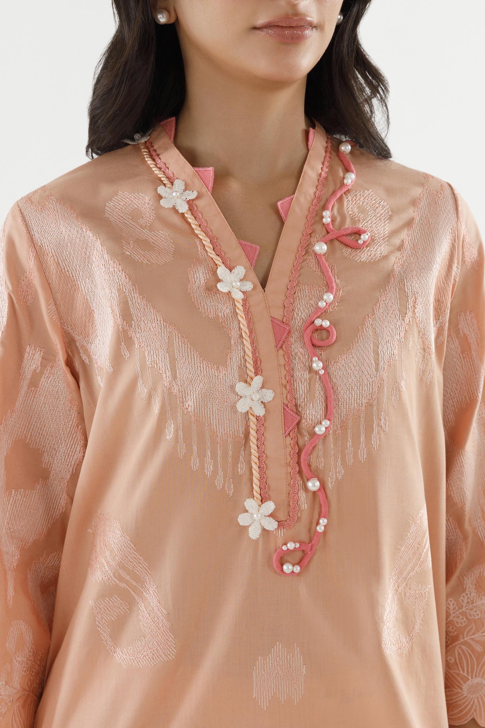 Stitched Embroidered Lawn Shirt+ Culotte