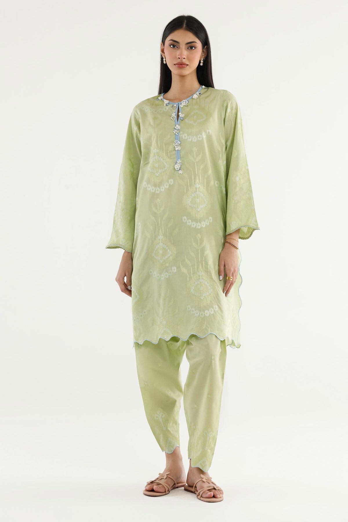 Stitched Embroidered Lawn Shirt+ Shalwar