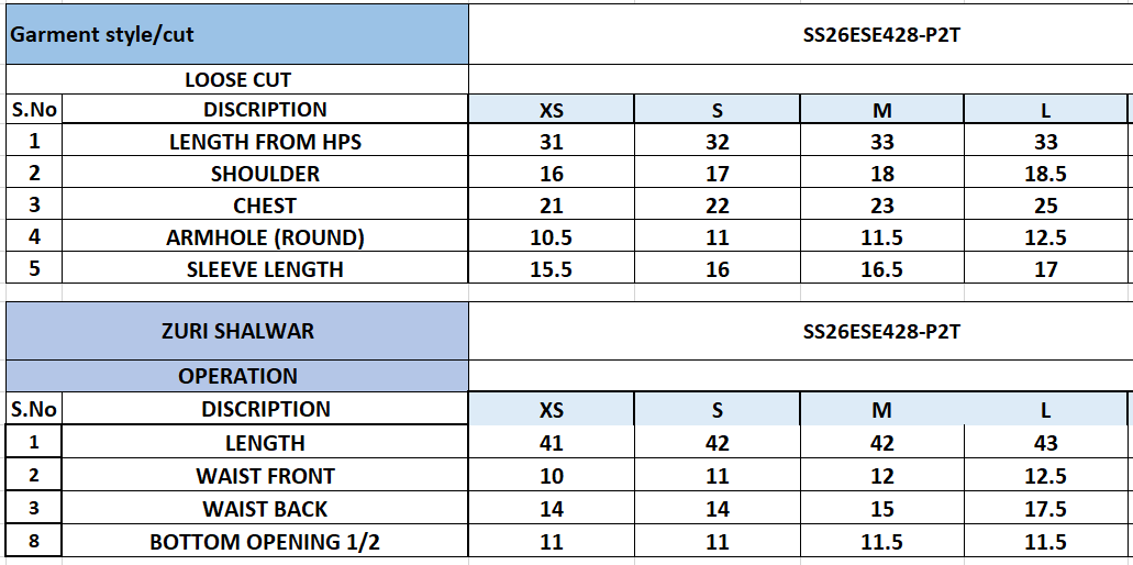 Size Chart
