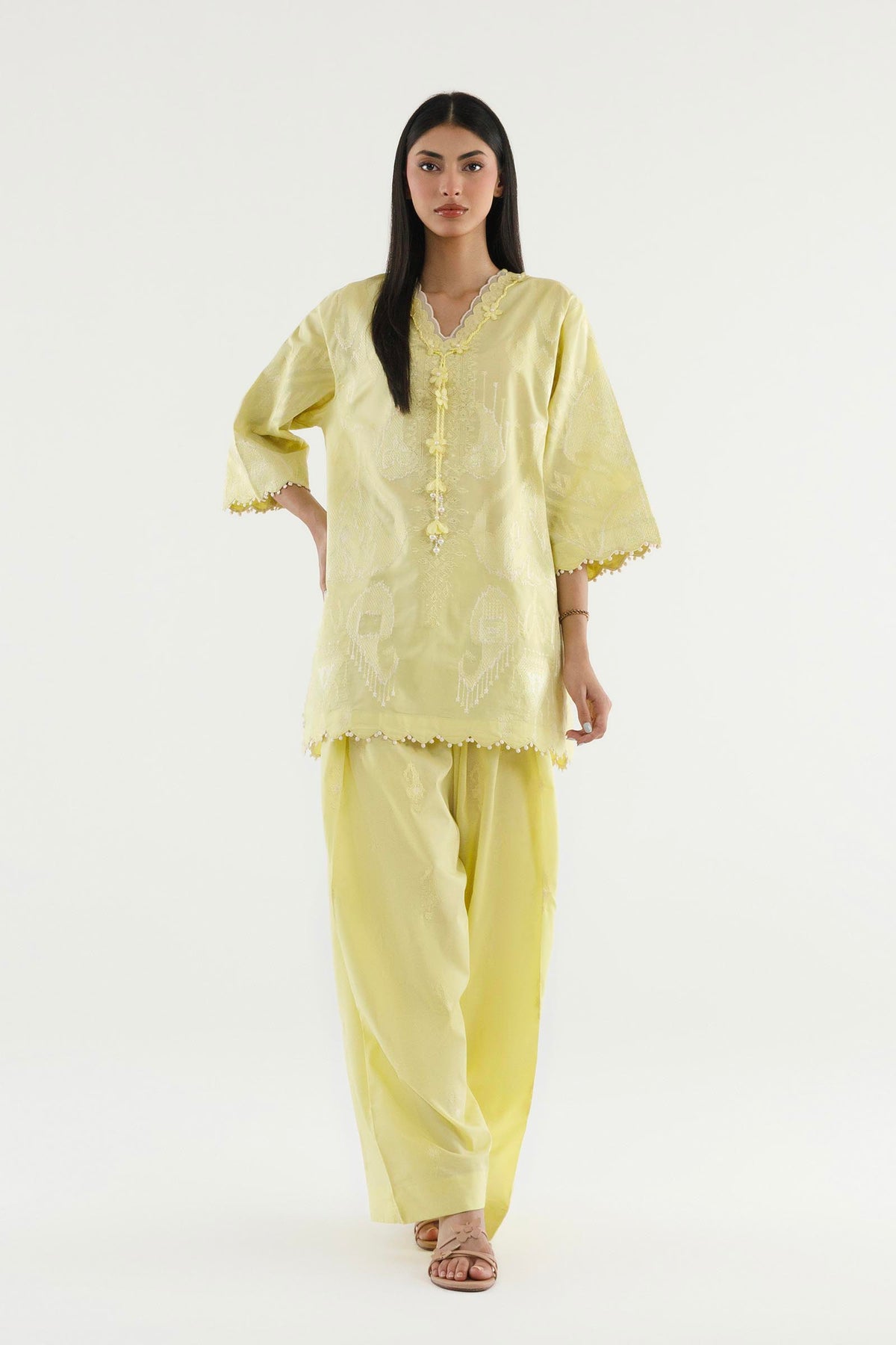 Stitched Embroidered Lawn Shirt+ Shalwar Main image