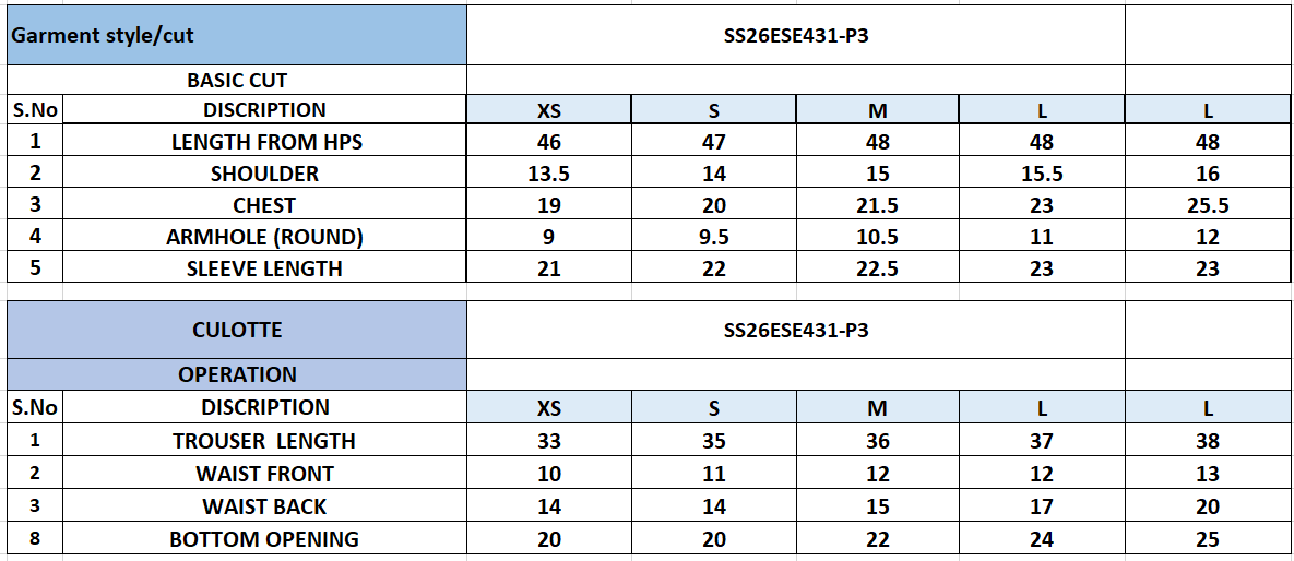 Size Chart