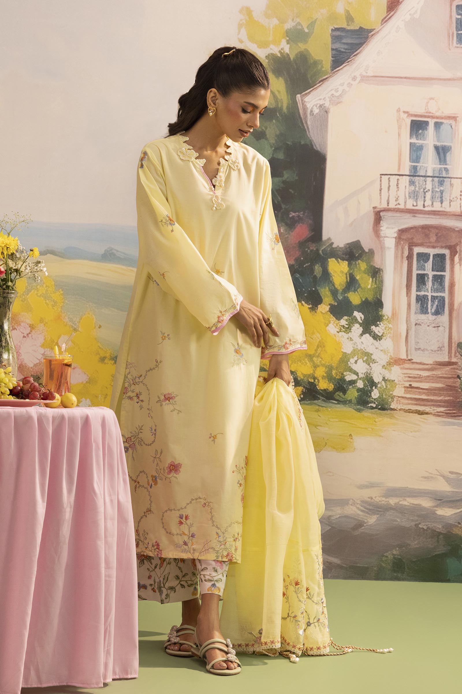 Stitched Embroidered Lawn Suit