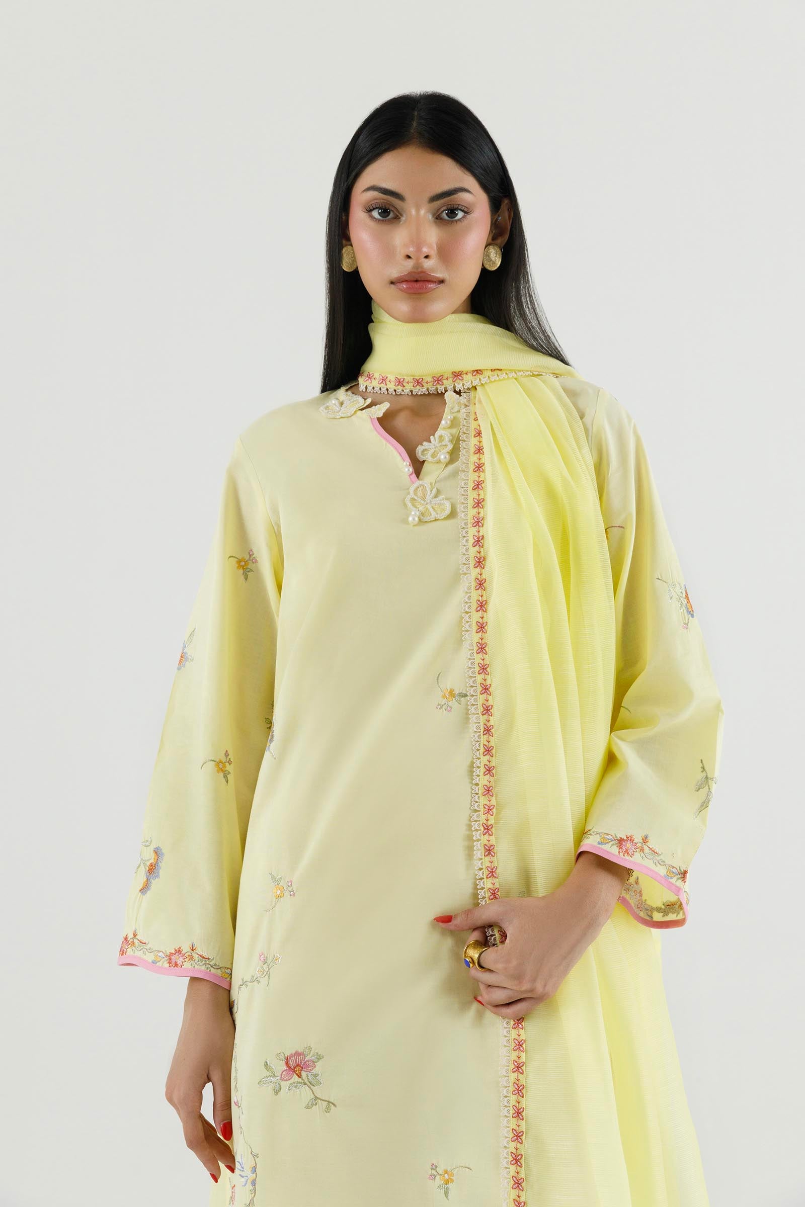 Stitched Embroidered Lawn Suit Secondary image