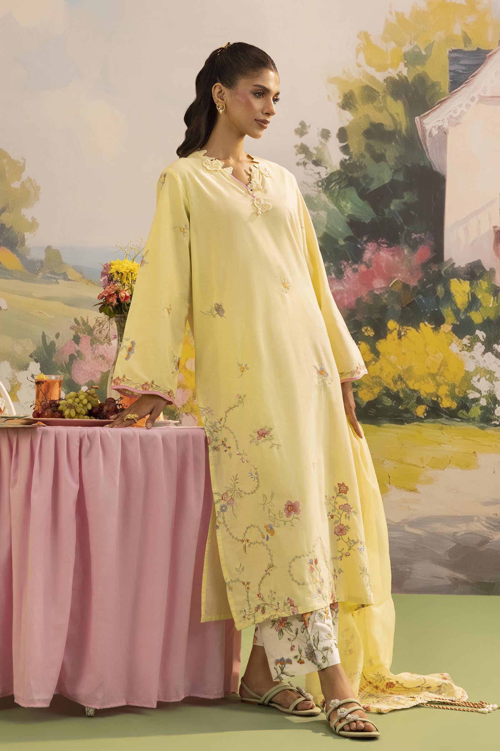 Stitched Embroidered Lawn Suit