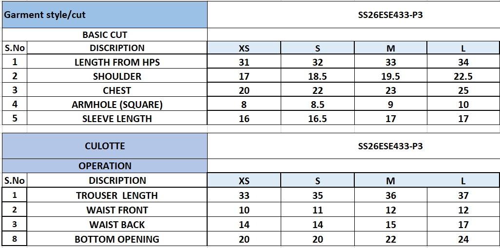 Size Chart