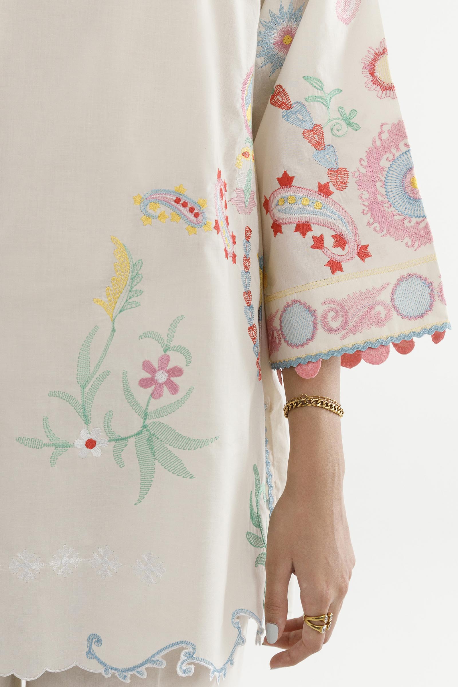 Stitched Embroidered Lawn Suit
