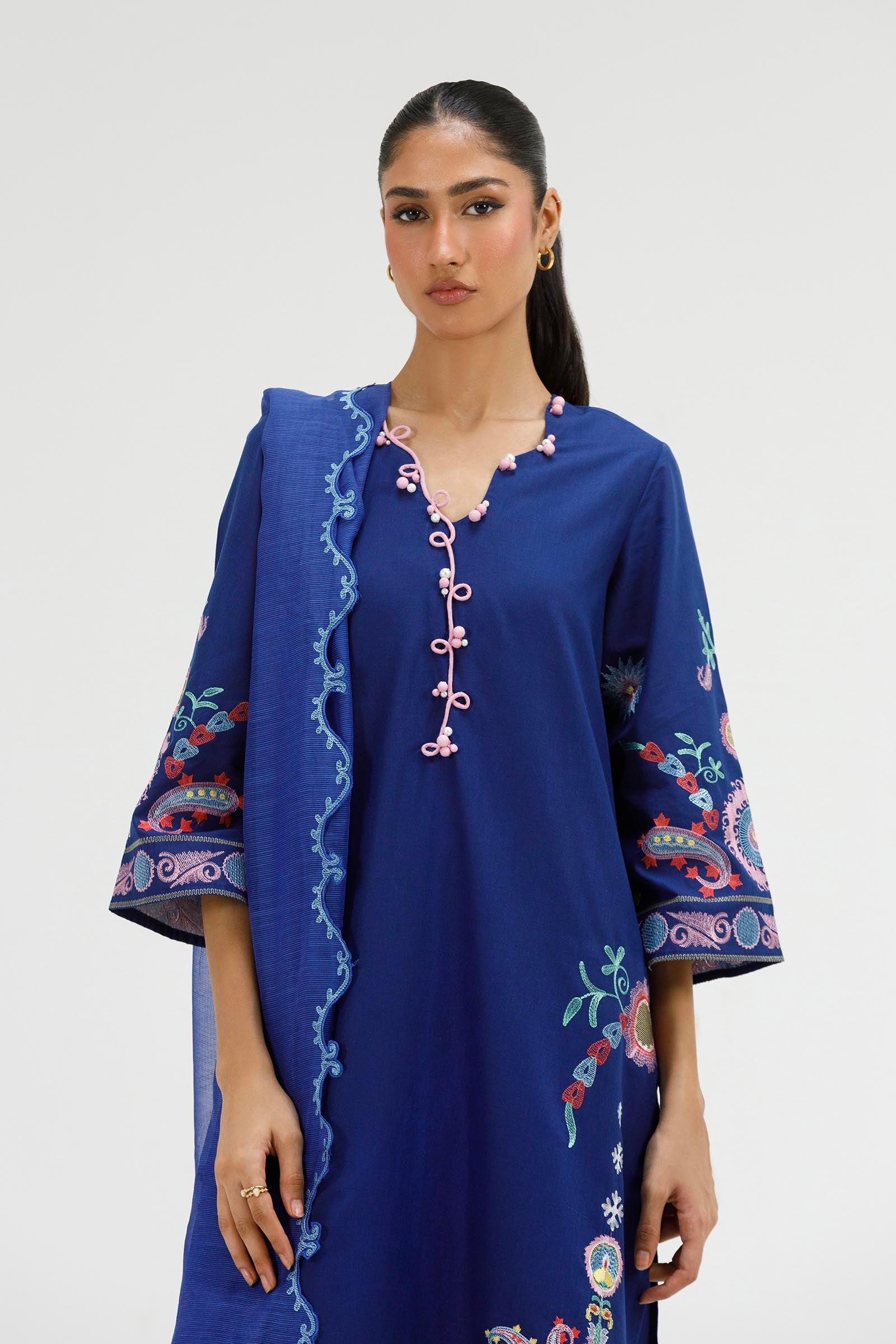 Stitched Embroidered Lawn Suit Secondary image