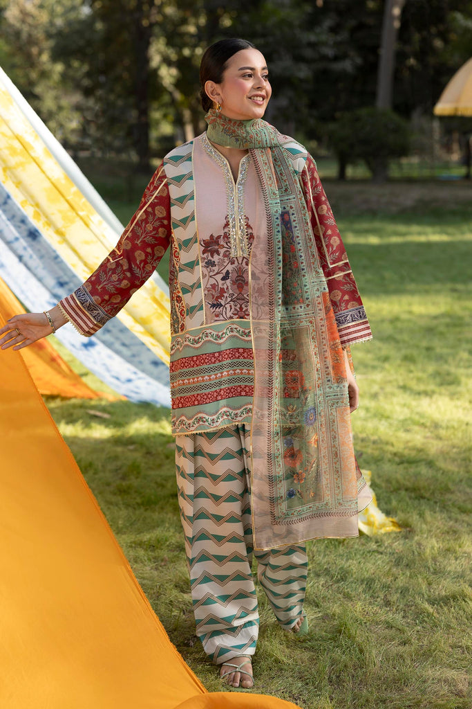 Stitched Embroidered Raw Silk Suit