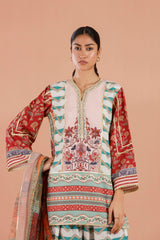 Stitched Embroidered Raw Silk Suit