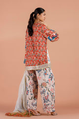 Stitched Embroidered Raw Silk Suit