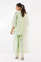 Stitched Embroidered Sheesha Silk Shirt+ Shalwar