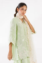 Stitched Embroidered Sheesha Silk Shirt+ Shalwar