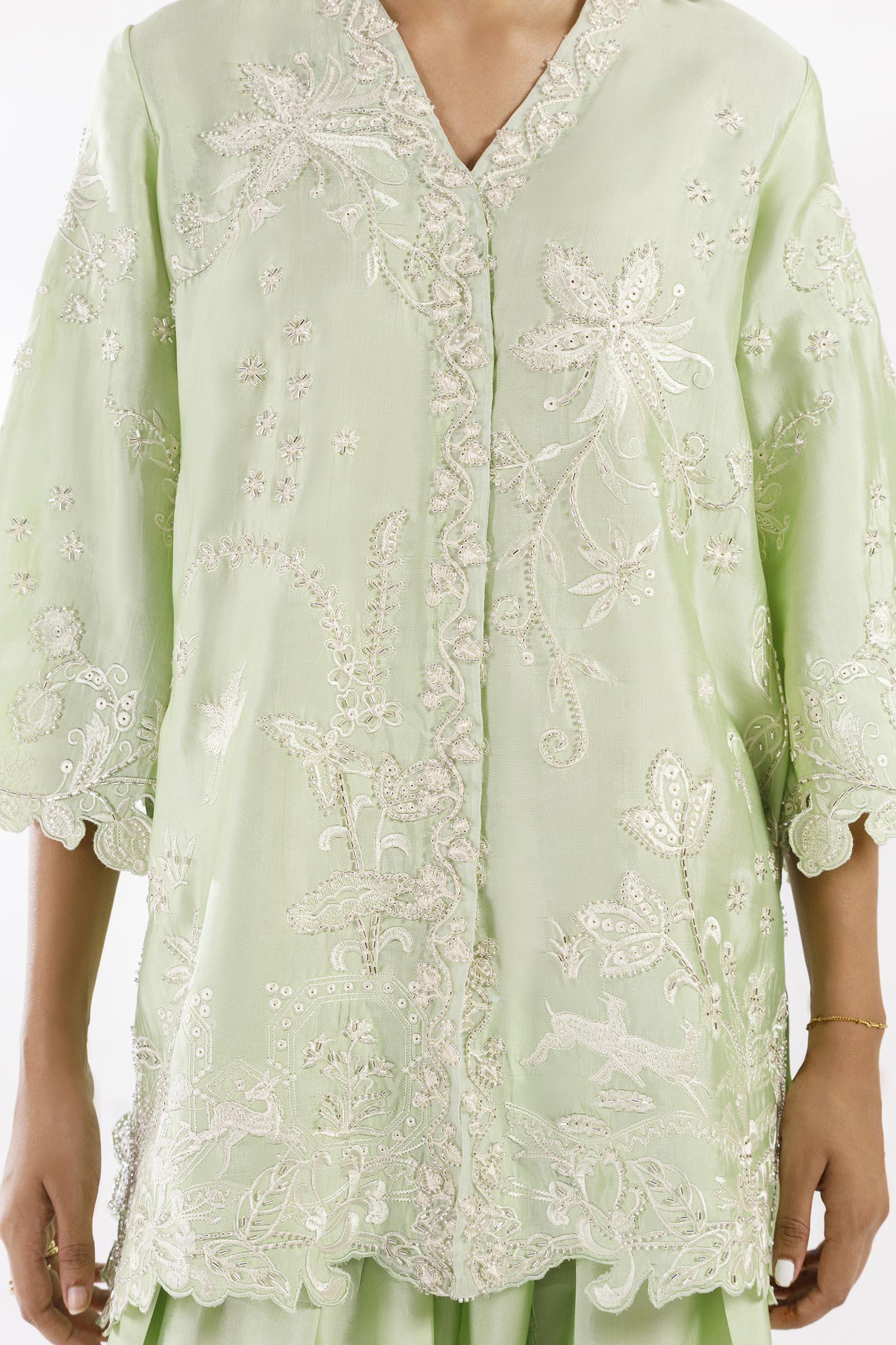 Stitched Embroidered Sheesha Silk Shirt+ Shalwar Secondary image