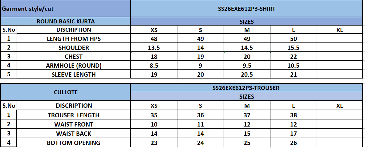 Size Chart
