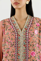 Stitched Embroidered Raw Silk Suit