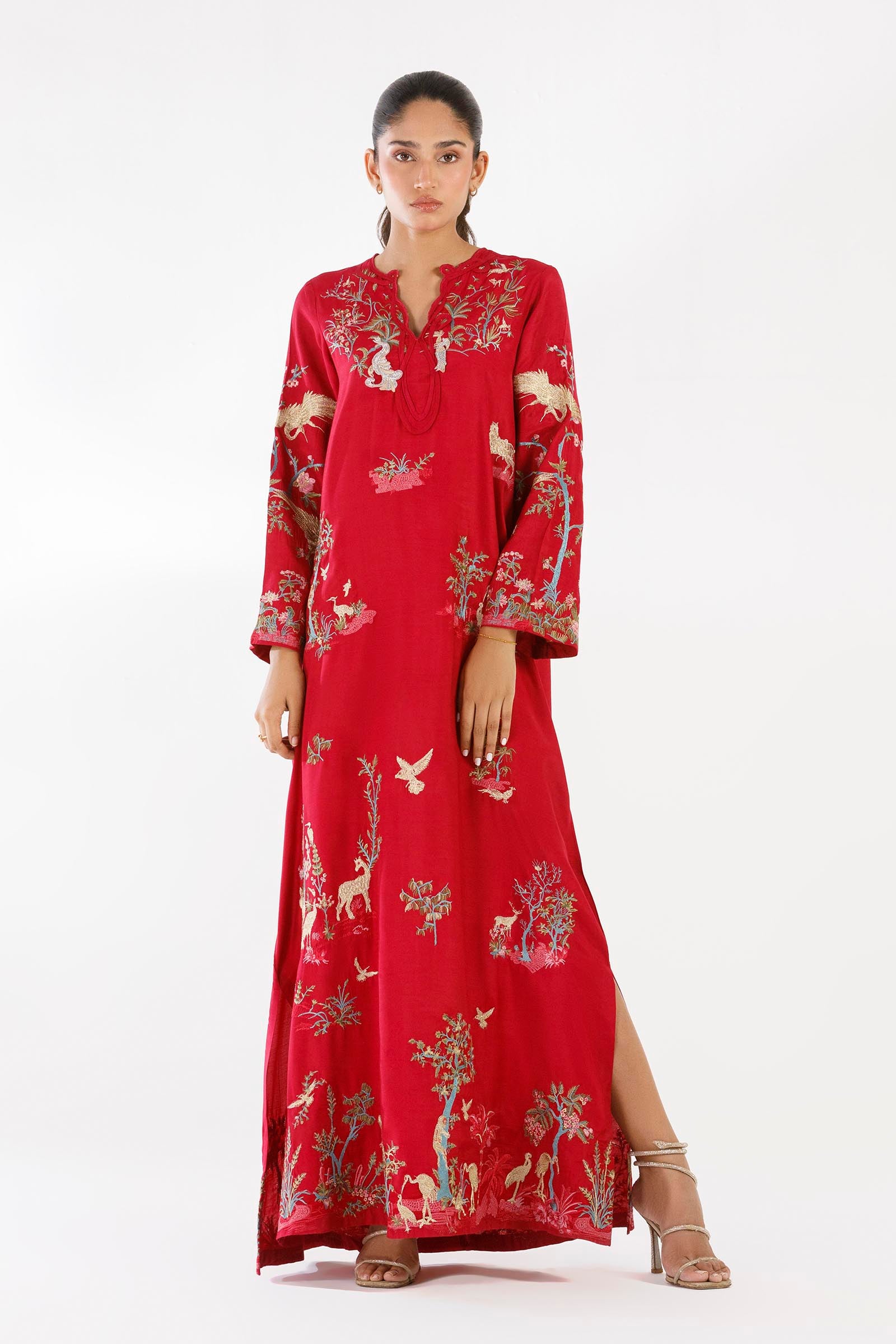 Stitched Embroidered Raw Silk Shirt Main image