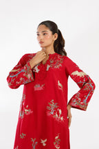 Stitched Embroidered Raw Silk Shirt