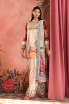 Stitched Embroidered Raw Silk Suit