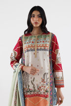 Stitched Embroidered Raw Silk Suit