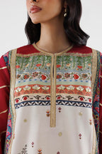 Stitched Embroidered Raw Silk Suit