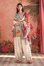 Stitched Embroidered Raw Silk Suit