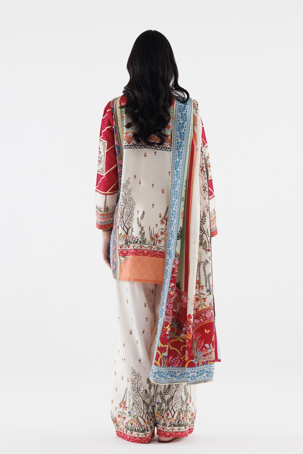 Stitched Embroidered Raw Silk Suit