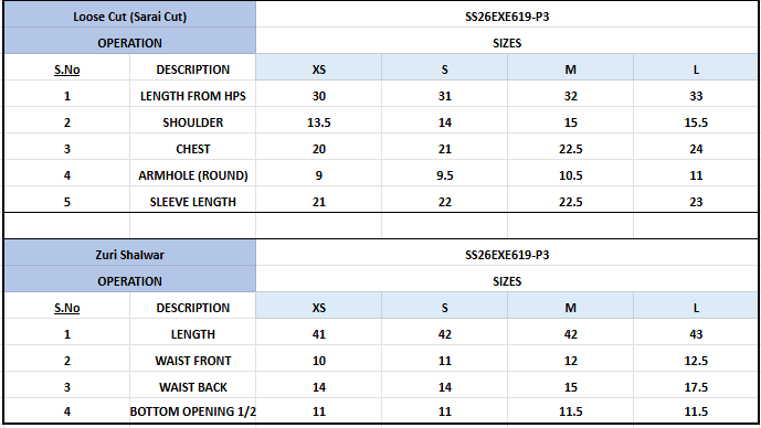 Size Chart