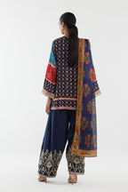 Stitched Embroidered Raw Silk Suit