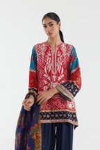 Stitched Embroidered Raw Silk Suit