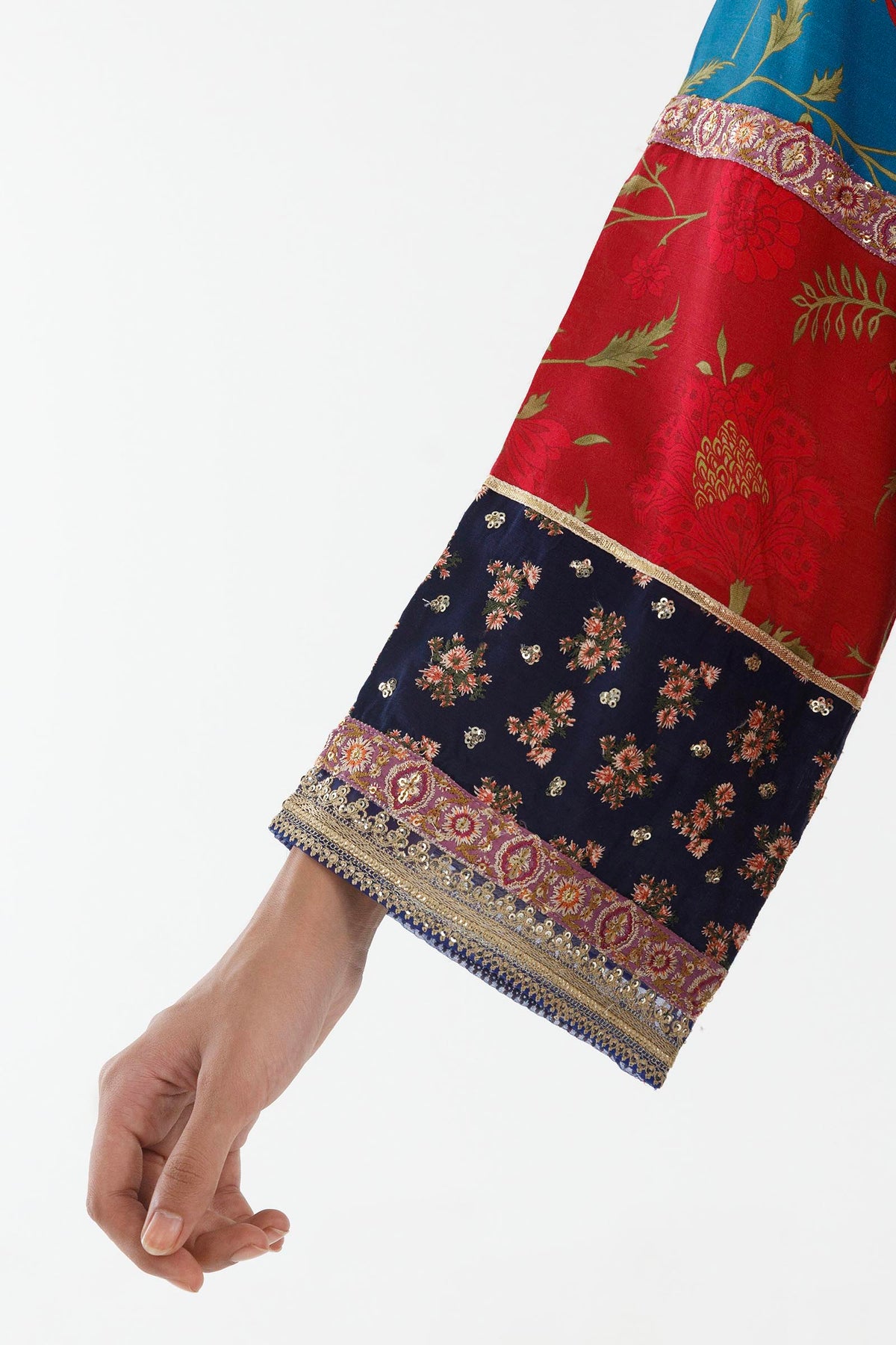Stitched Embroidered Raw Silk Suit